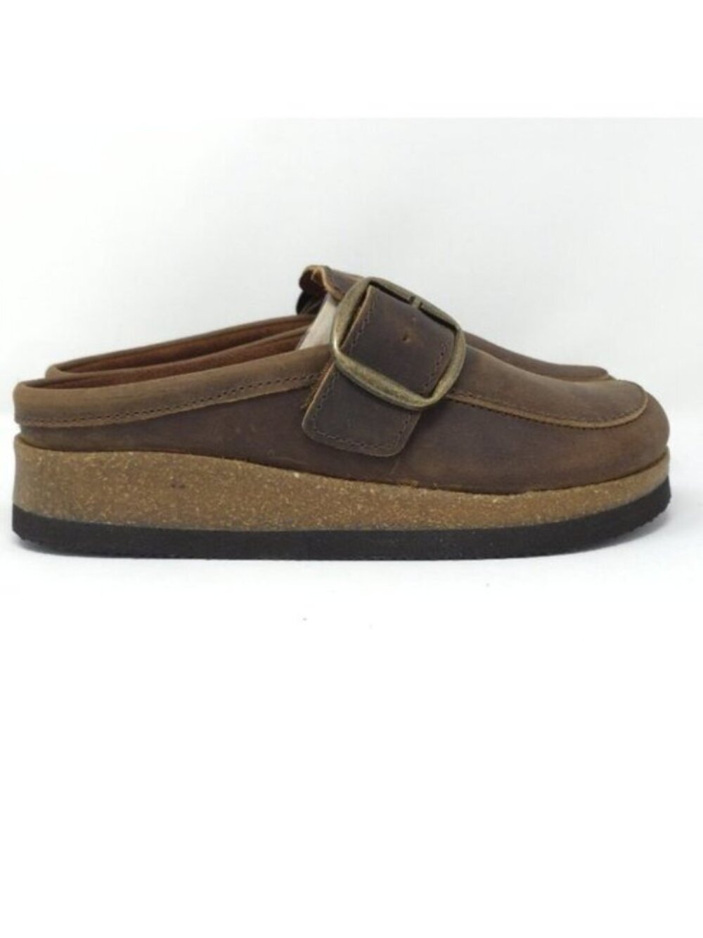 White Mountain Women's Bueno Leather Clog Brown Slip-On Buckle Sz 6M - Picture 4 of 8